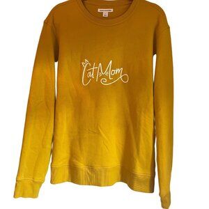 Cat Mom Yellow Pullover Sweatshirt XL By Am*zon Essentials Cotton Blend Womens C